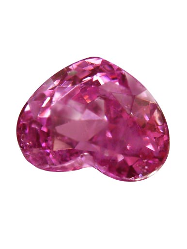 Rich red, brilliant brilliance, romantic heart shape, .80ct.