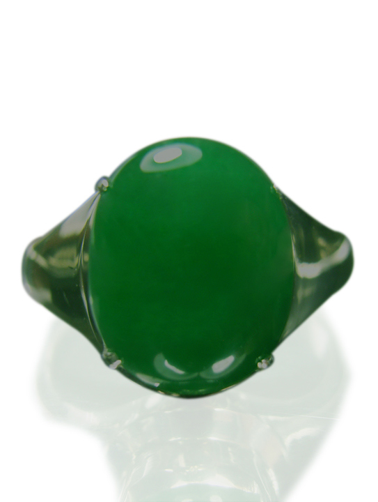 SOLD Pure apple green Jadeite, fantastic color & transparency, 3