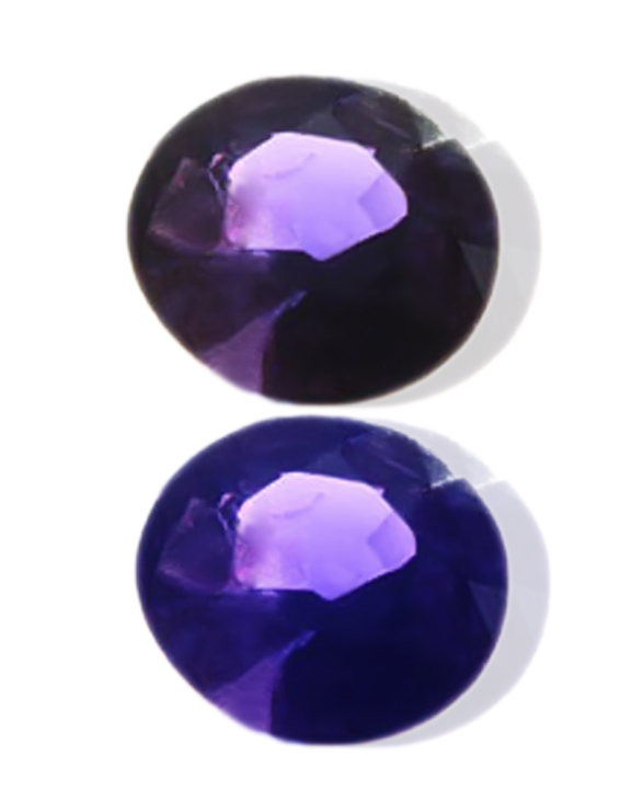 Color change, blue to purple, 2 GEMS IN 1, 1.23ct.